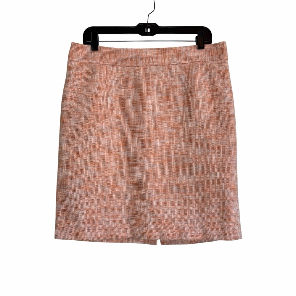 Banana Republic Peach Tweed Tailored Pencil Skirt 100% Cotton - Picture 1 of 9